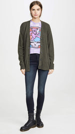 MOTHER Women's High Waisted Looker Ankle Fray Jeans, Last Call, Blue, 29