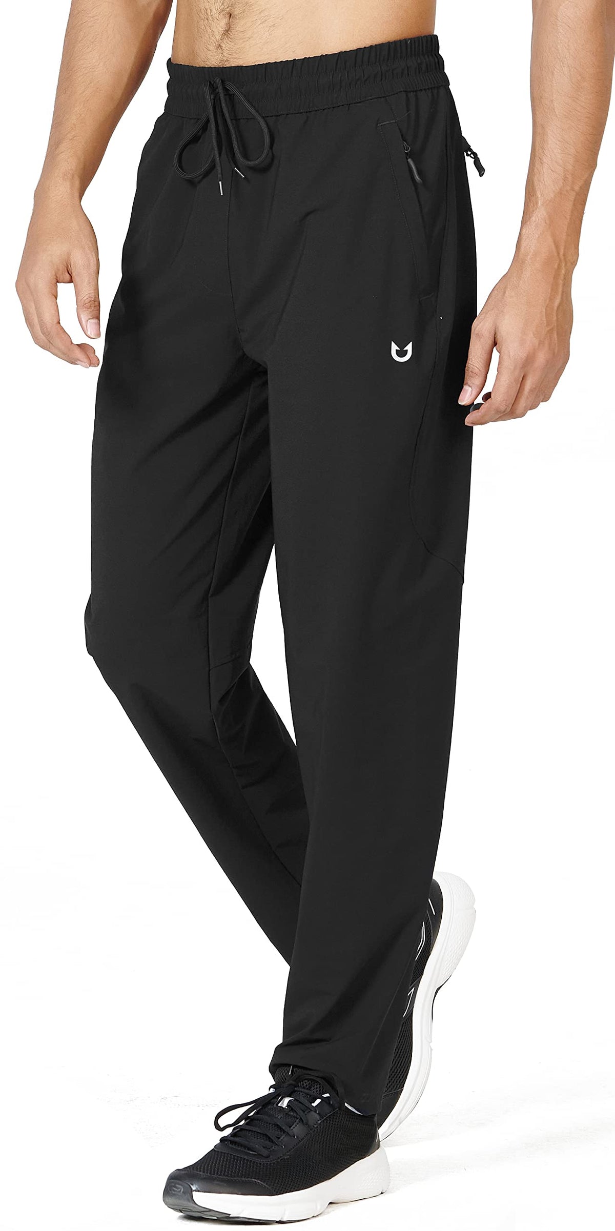 NORTHYARD Men's Lightweight Running Pants Quick Dry Athletic Pants Open Hem Active Training Workout Sports Pants Black XL