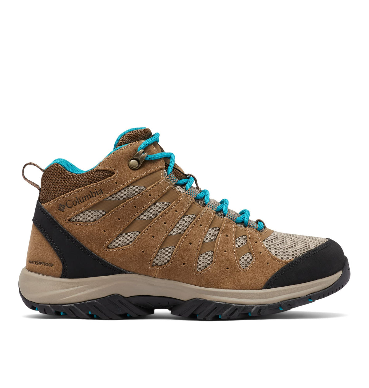 Columbia Women's Redmond III Mid Waterproof Walking Shoe Hiking, Khaki II/Sea Level, 11 Wide