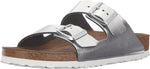 Birkenstock Women's Arizona Soft Footbed Silver Leather 37 N