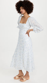 ASTR the label Women's Audette Dress, Blue White Ditsy, XS