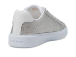 Cole Haan Women's Grand Crosscourt Daily Sneaker, Silver Glitter MESH/Optic White, 10.5