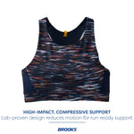 Brooks Women's 3 Pocket Sports Bra for Running, Workouts & Sports - Sundial Velocity Print - 36 A/B