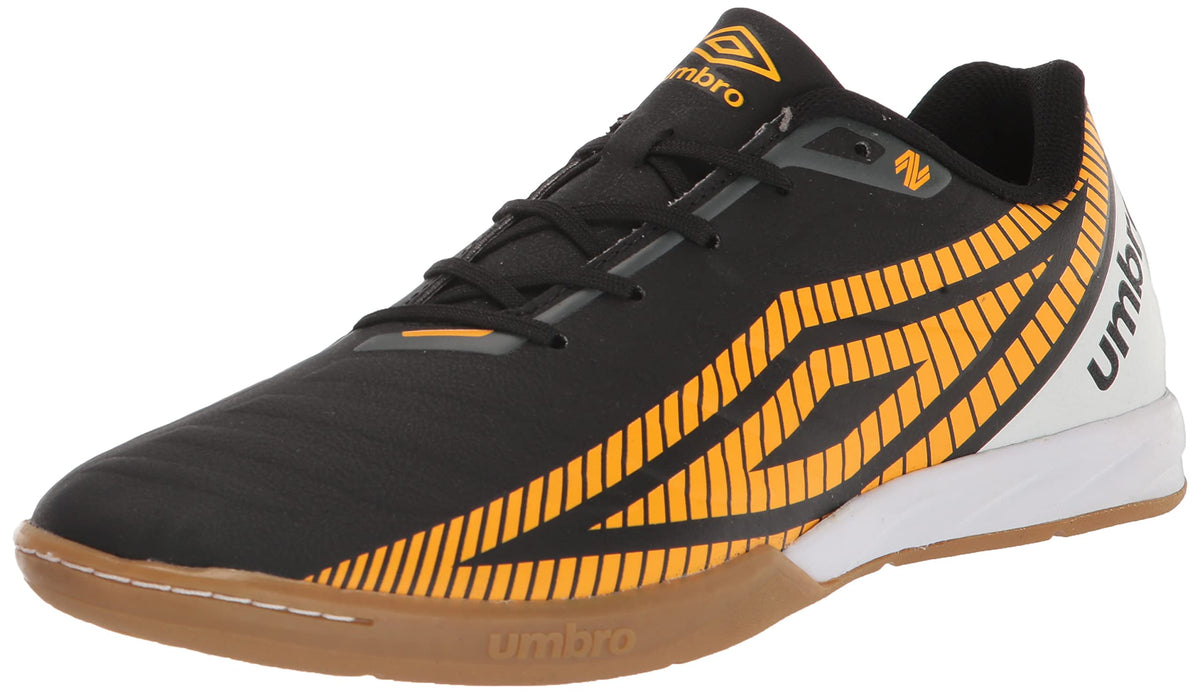 Umbro Men's Sala Z Liga Sneaker, Black/Saffron/White, 12
