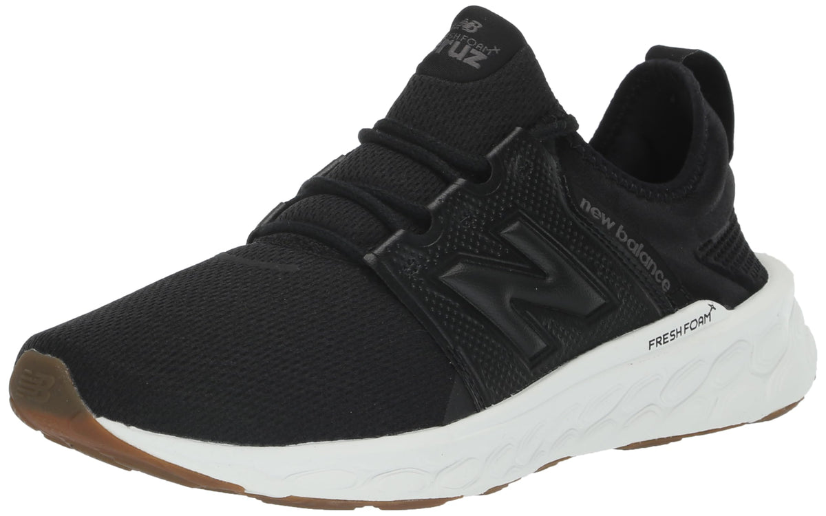 New Balance Men's Fresh Foam X Cruz V3 Running Shoe, Black/Blacktop/Gum 020, 9.5