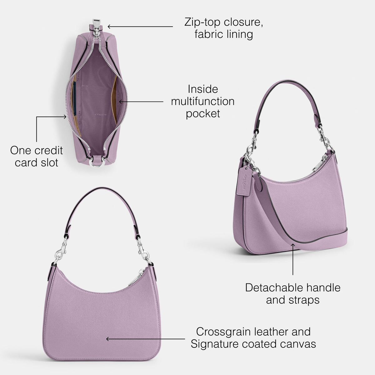 Coach Hobo Crossbody, Soft Purple