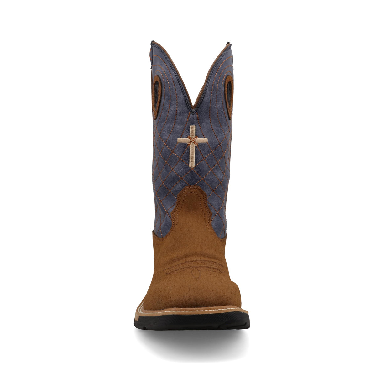 Twisted X Men's 12" Western Work Boot, Square Toe with CellStretch, Clay & Peacock, 10 D