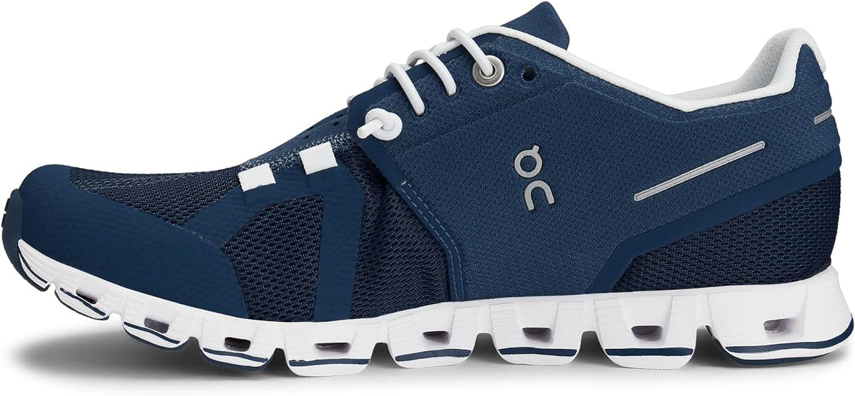 On Women's Cloud Sneakers, Denim/White, 11 Medium US