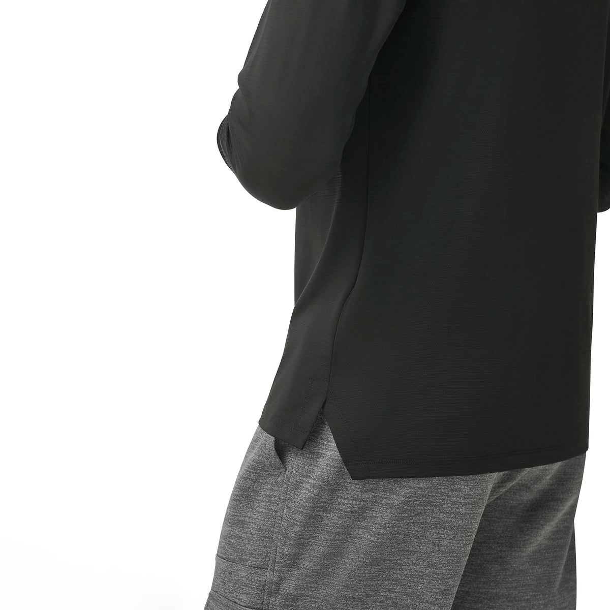 BASS OUTDOOR Men's Knit Long Sleeve Tee, Black, Medium