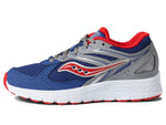 Saucony Cohesion 14 Lace to Toe Running Shoe, Navy/RED, 3 Wide US Unisex Big_Kid