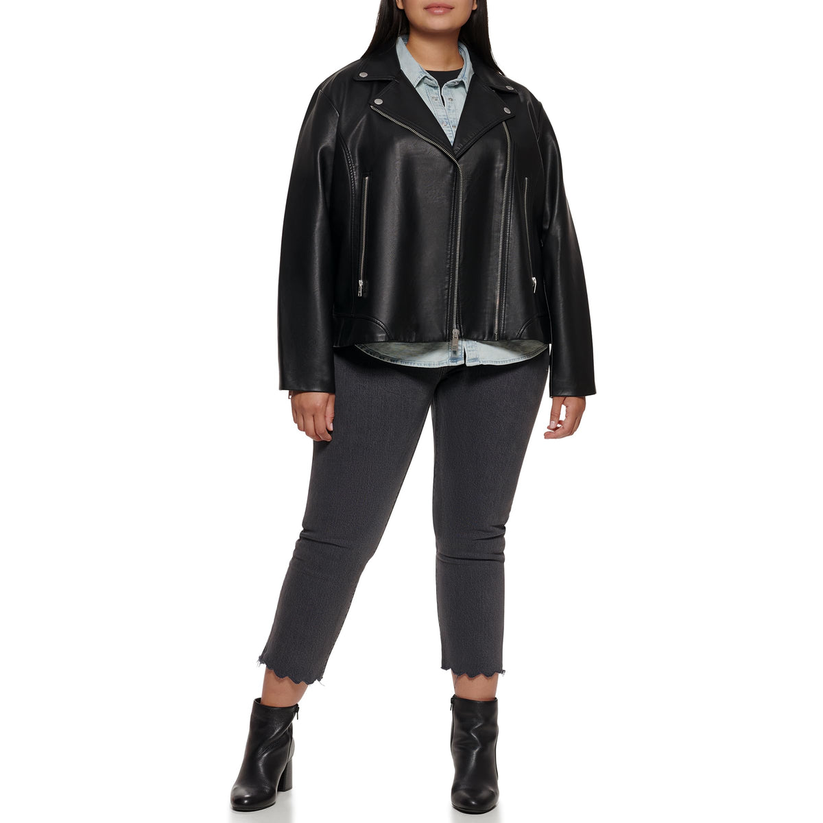 Levi's Womens Vegan 538 Moto (Regular & Plus Size) Faux Leather Jacket, Black, Small US