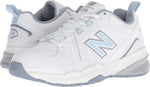 New Balance Women's 608 V5 Casual Comfort Cross Trainer, White/Light Blue, 10.5 Wide