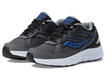 Saucony Boy's Cohesion 14 LTT (Little Kid/Big Kid) Black/Grey/Blue 4 Big Kid W