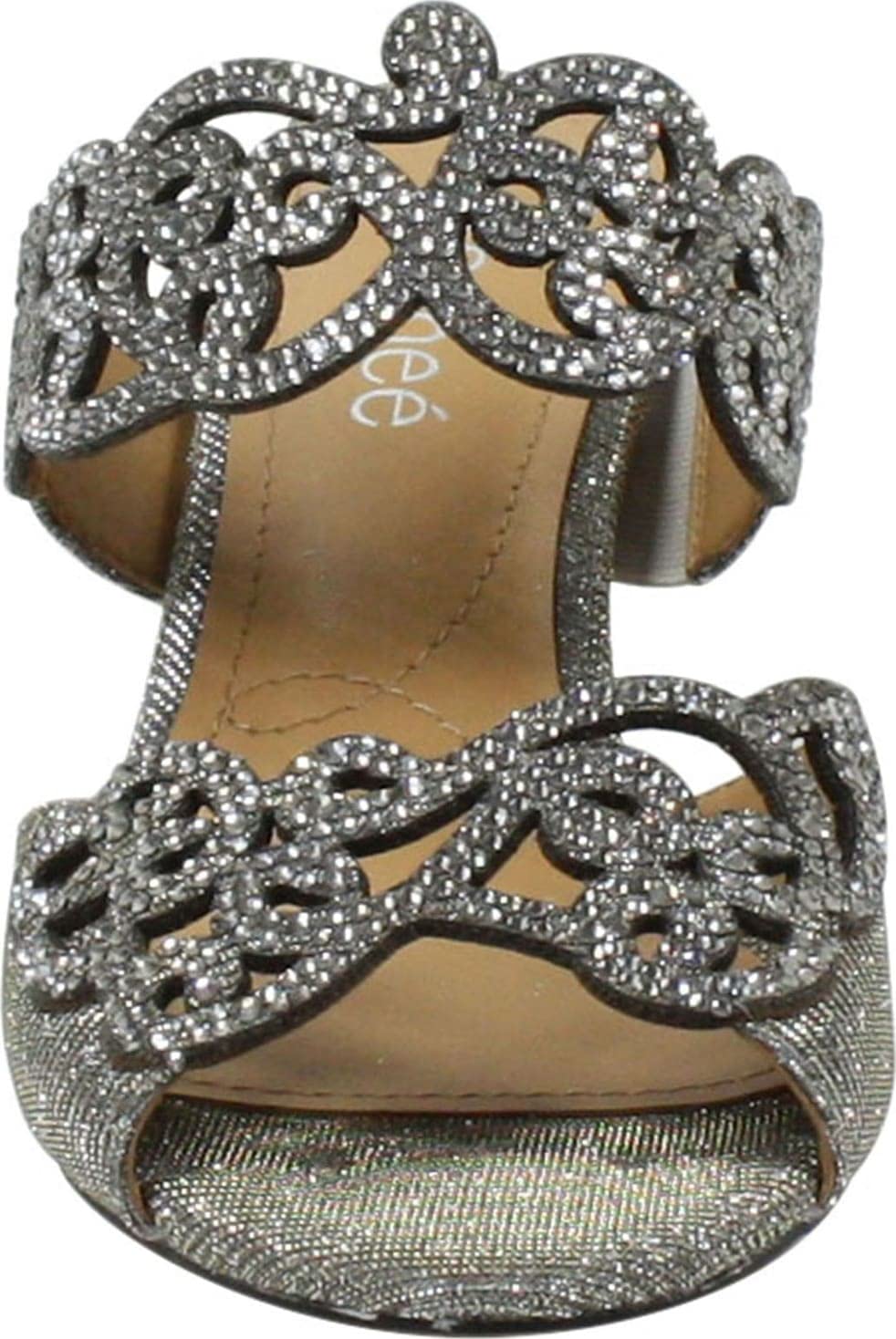 Women's J Renee, Francie Sandal 7.5 Wide Pewter Glitter