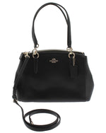 COACH Crossgrain Leather Christie Carryall Shoulder Bag Handbag Black 36606