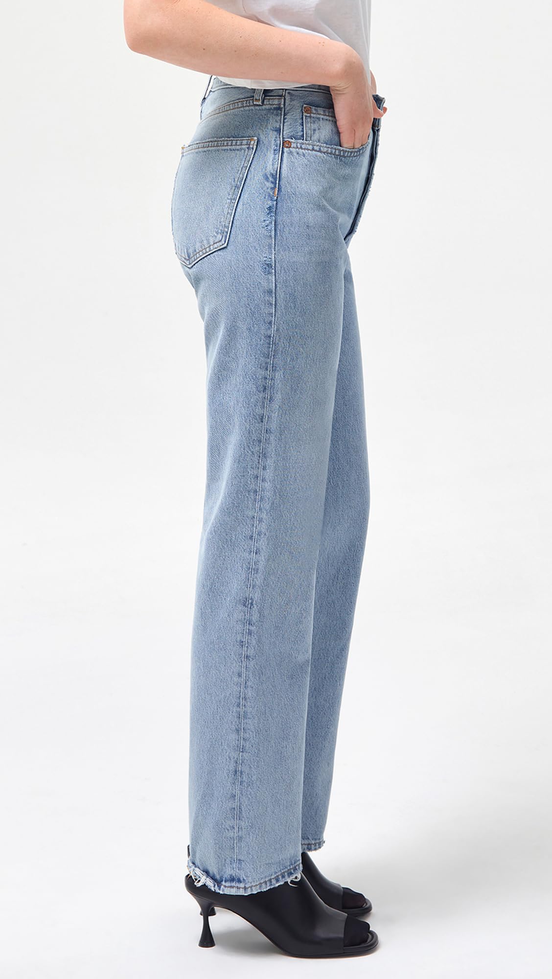 AGOLDE Women's Lana Mid Rise Straight Jeans, Fiction, Blue, 31