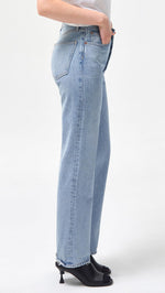 AGOLDE Women's Lana Mid Rise Straight Jeans, Fiction, Blue, 31