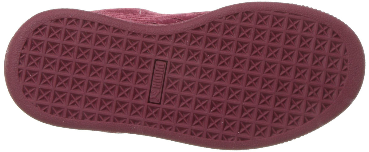 PUMA Kids Baby Girl's Basket Classic Velour (Toddler) Tibetan Red/Metallic Gold 4 Toddler M