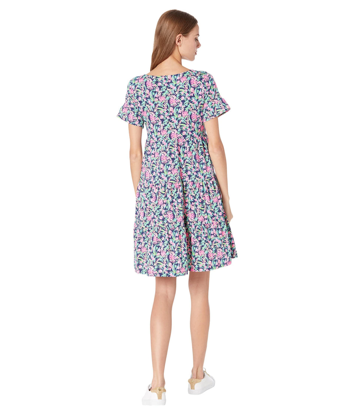 Lilly Pulitzer Jodee Dress Low Tide Navy Garden Variety XS