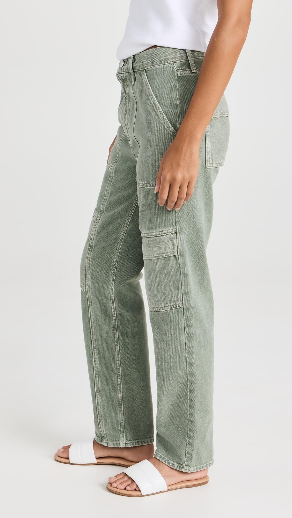 AGOLDE Women's Cooper Cargo Jeans, Salamander, Green, 24