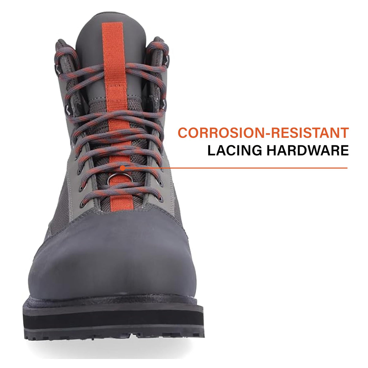 Simms Tributary Rubber Sole Wading Boots for Men and Women - Rugged Fishing Shoes with Ankle Support and Traction Control - Basalt - 6