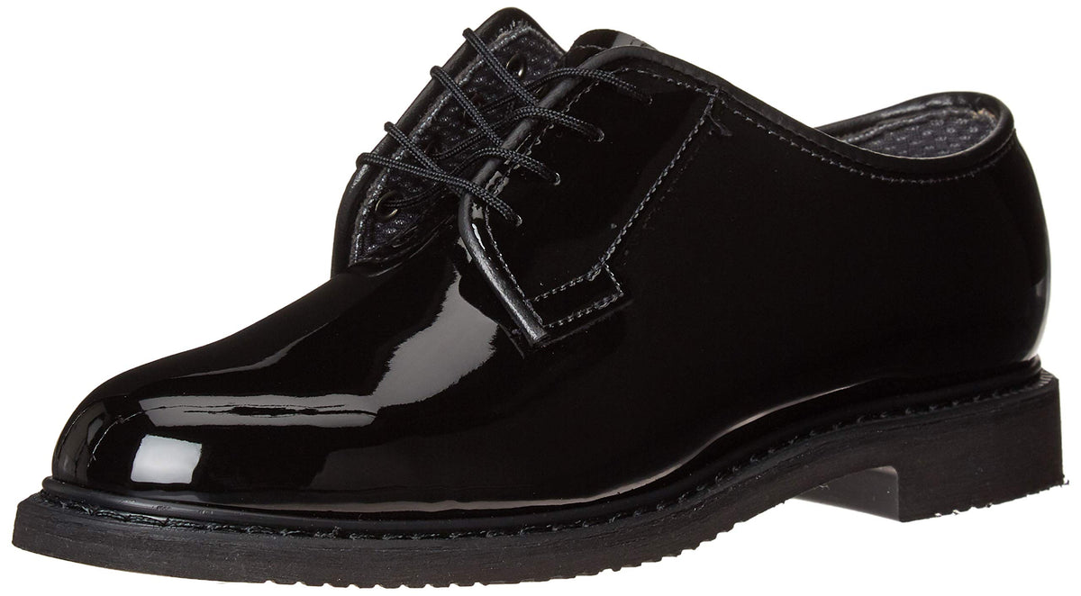 Bates Men's Lites High Gloss Oxford Uniform Dress Shoe, Black, 5 Wide