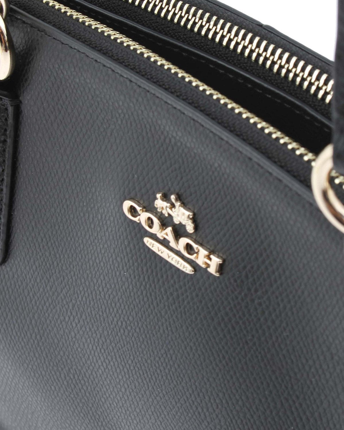 COACH Crossgrain Leather Christie Carryall Shoulder Bag Handbag Black 36606
