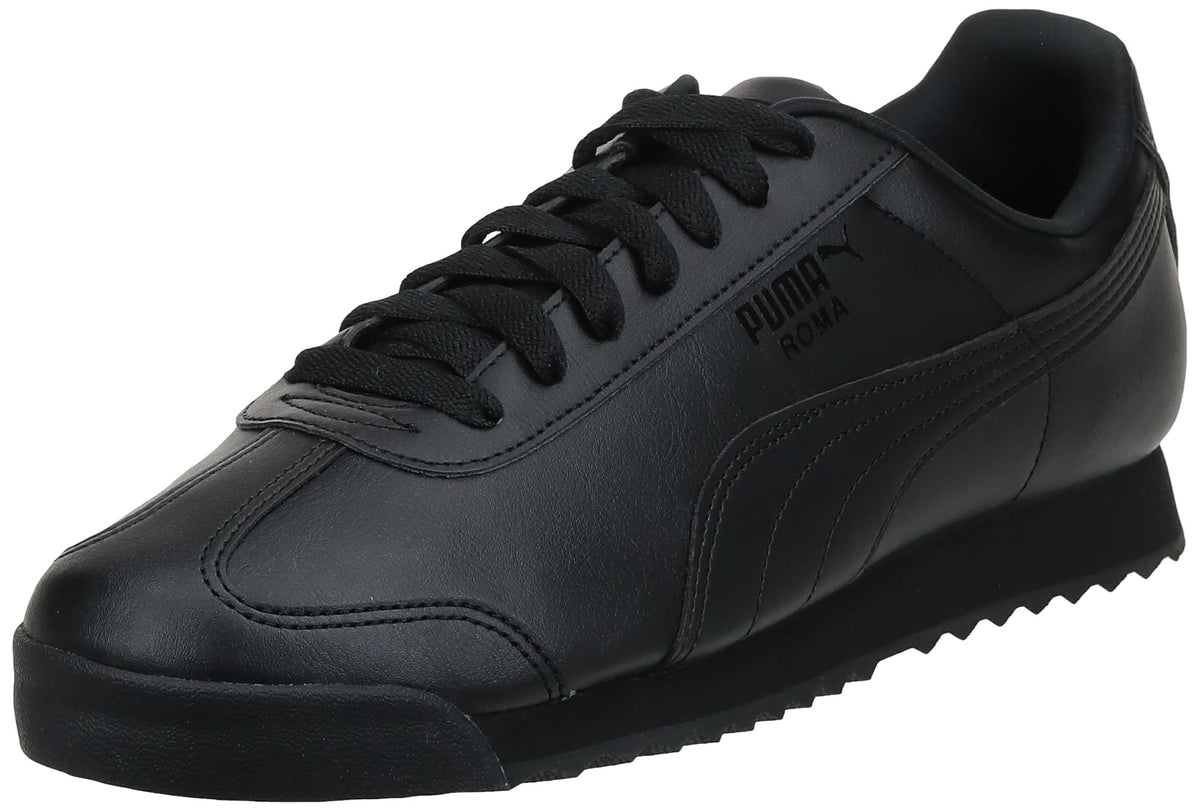 PUMA Mens Roma Sneaker, Basic black-black, 11