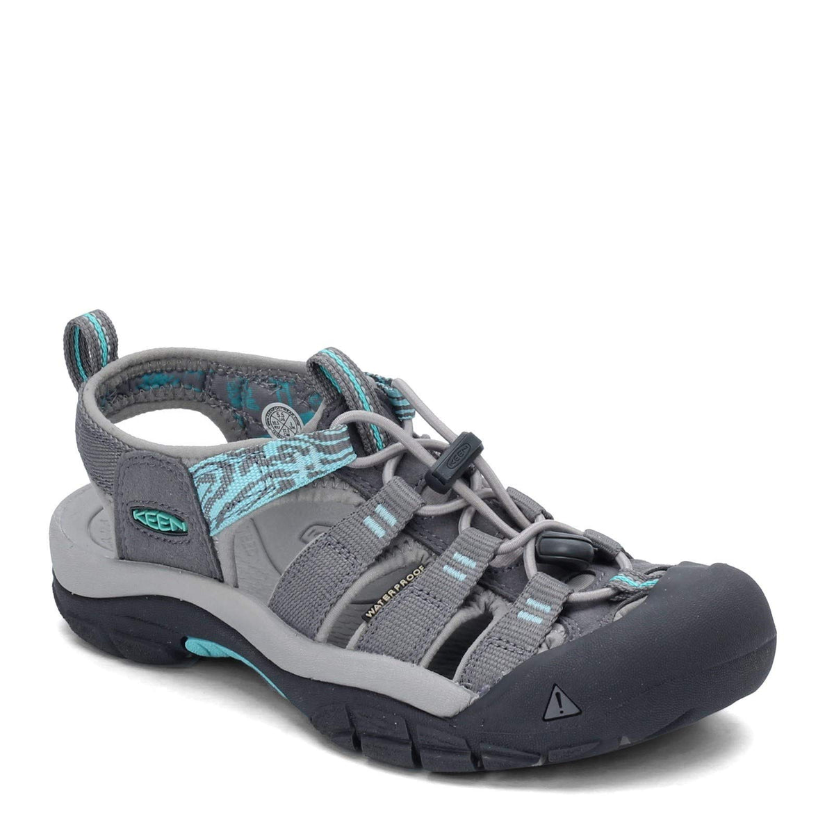 KEEN Women's Newport H2 Closed Toe Water Sandal 6 Steel Grey/Blue Turquoise