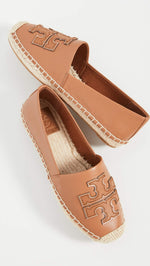 Tory Burch Women's INES Espadrilles 9 Tan Spark Gold