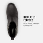 Sorel Women's Emelie Chelsea Bootie - Light and Heavy Rain - Waterproof - Black - Size 9.5