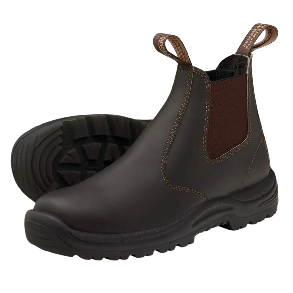 Blundstone Men's 490 Work Series Slip Resistant Chelsea Boots – Premium Oil-Tanned Leather Boot, TPU Outsole & Kick Guard Toe Protective Footwear for Men, Stout Brown, 6.5 US Men / 5.5 AU