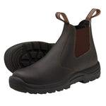 Blundstone Men's 490 Work Series Slip Resistant Chelsea Boots – Premium Oil-Tanned Leather Boot, TPU Outsole & Kick Guard Toe Protective Footwear for Men, Stout Brown, 6.5 US Men / 5.5 AU