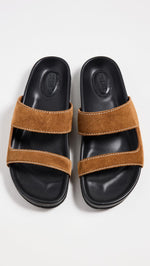 STAUD Women's Cyprus Slides, Tan, 9 Medium US