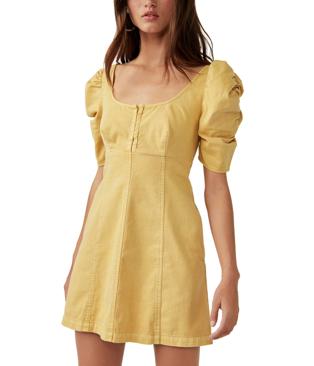 Free People Cheyenne Denim Mini Dress Sand Dune MD (Women's 8-10)