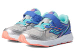 Saucony Baby Girl's Cohesion 14 A/C (Toddler) Silver/Periwinkle/Turquoise 8 Toddler W