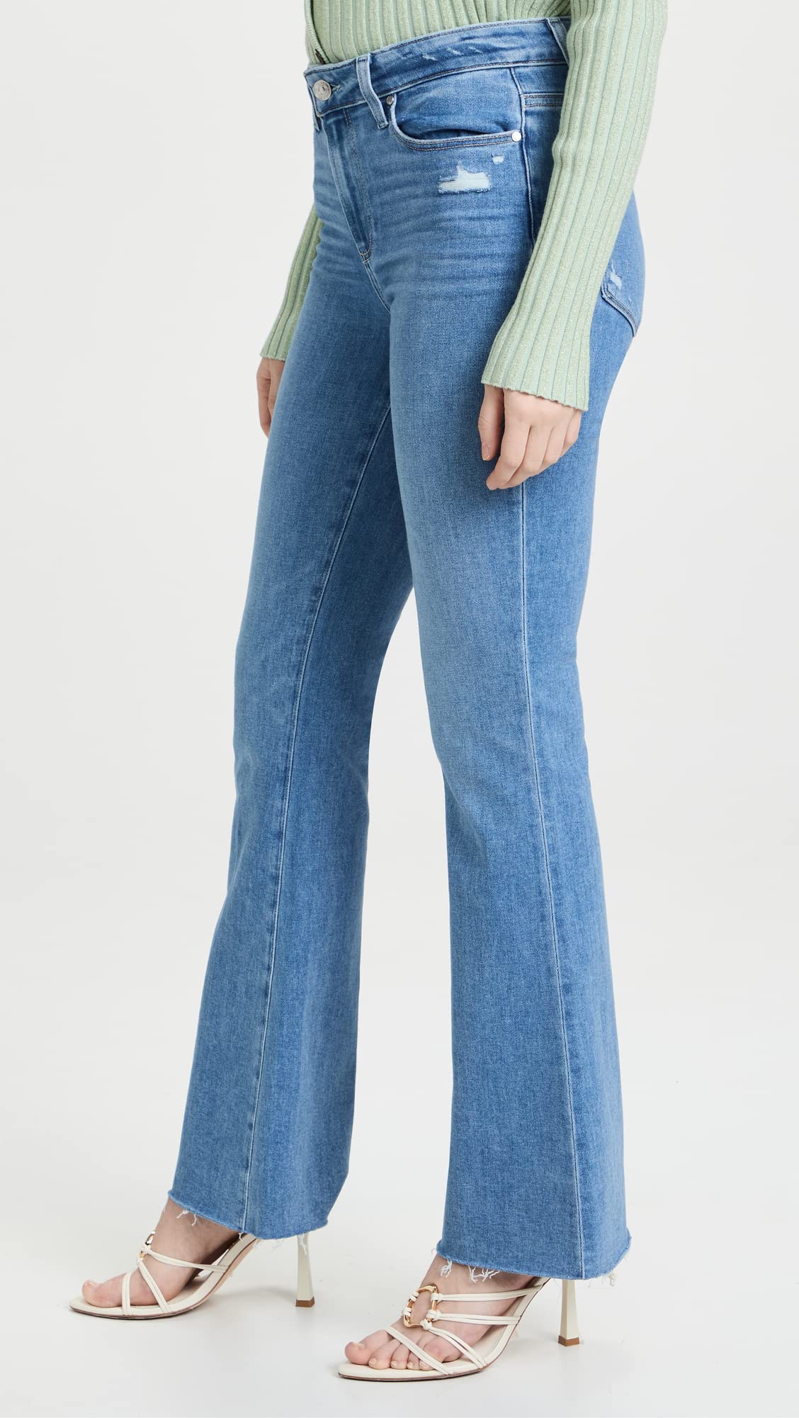 PAIGE Women's high Rise Laurel caynon Flare Leg in Folk Distressed, 23