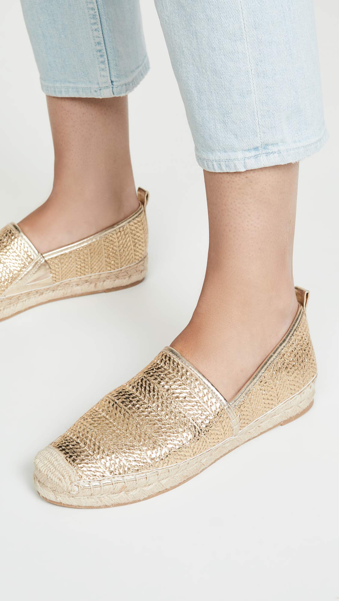 Sam Edelman Women's Khloe 5 Espadrilles, Gold Stripe, 8.5 Medium US