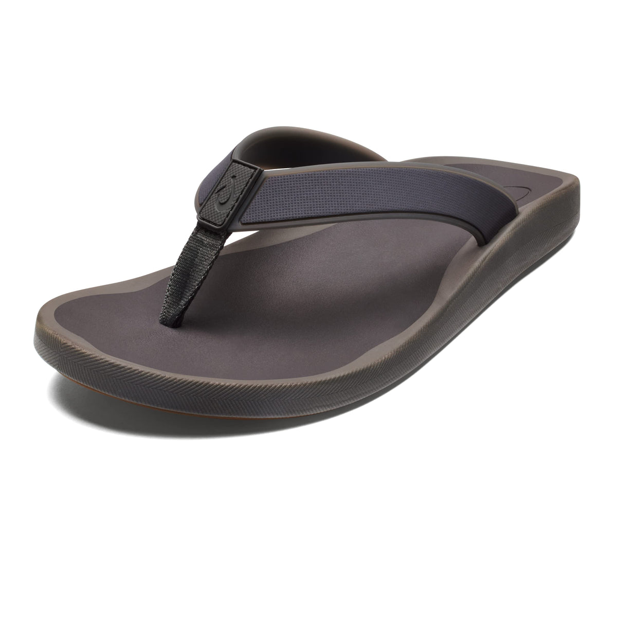 OLUKAI Koko'o Men's Beach Sandals, Quick-Dry Flip-Flop Slides, Water Resistant & Lightweight, Compression Molded Footbed & Ultra-Soft Comfort Fit, Pavement/Pavement, 15