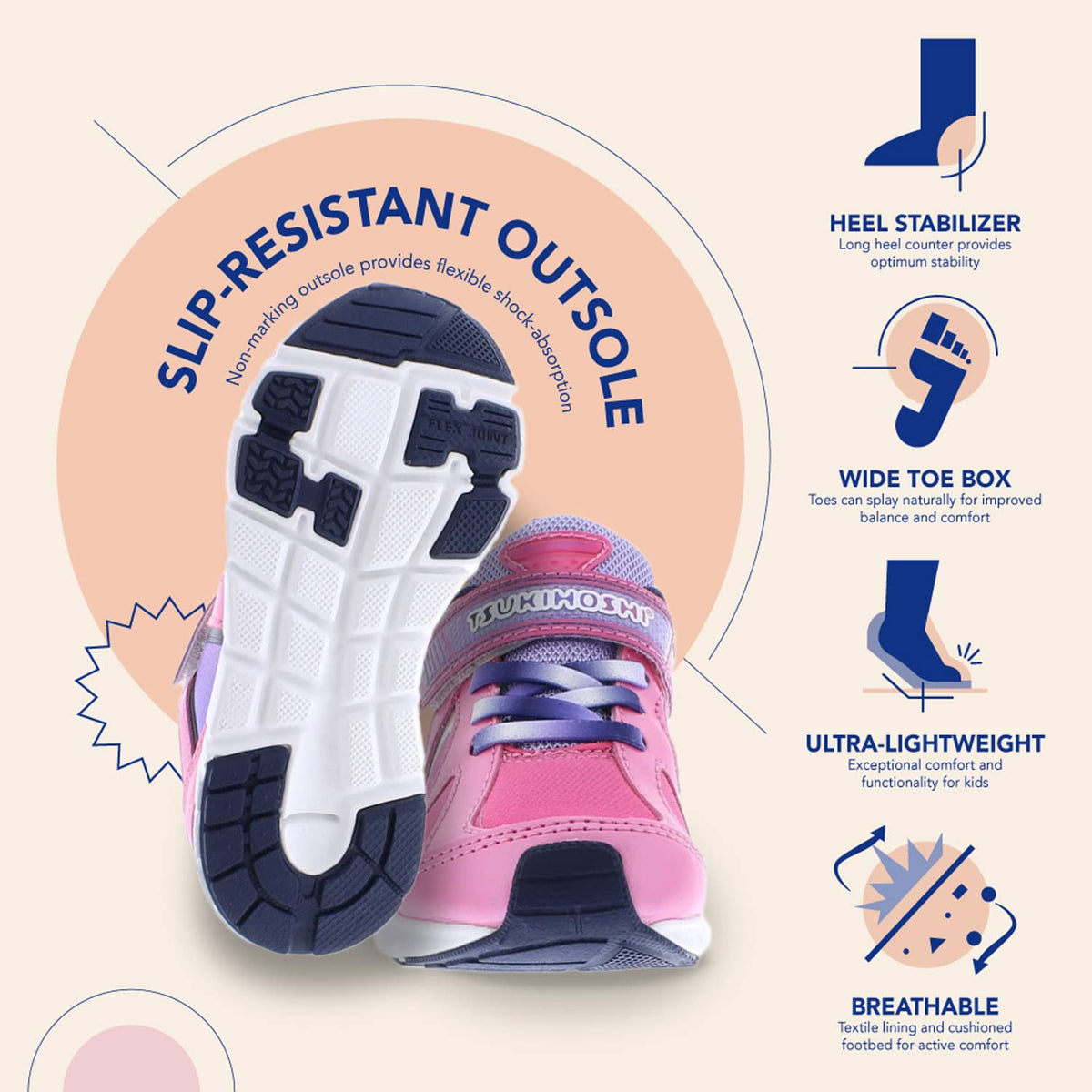 TSUKIHOSHI Unisex-Child Rainbow Sneaker 3 Little Kid Fuchsia/Purple