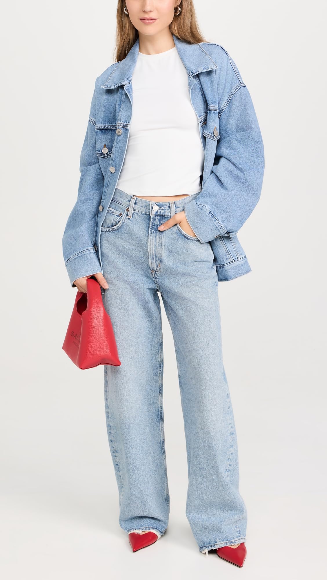 AGOLDE Women's Low Curve Jeans, Force, Blue, 26