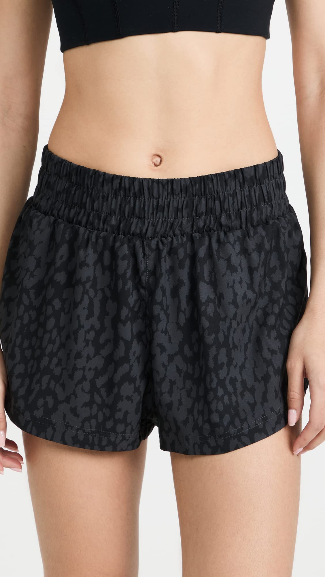 Varley Women's Kallin Running Shorts, Shadow Animal, Print, Black, XS