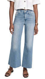 FRAME Women's Le Palazzo Crop Raw After Jeans, Galeston, Blue, 25