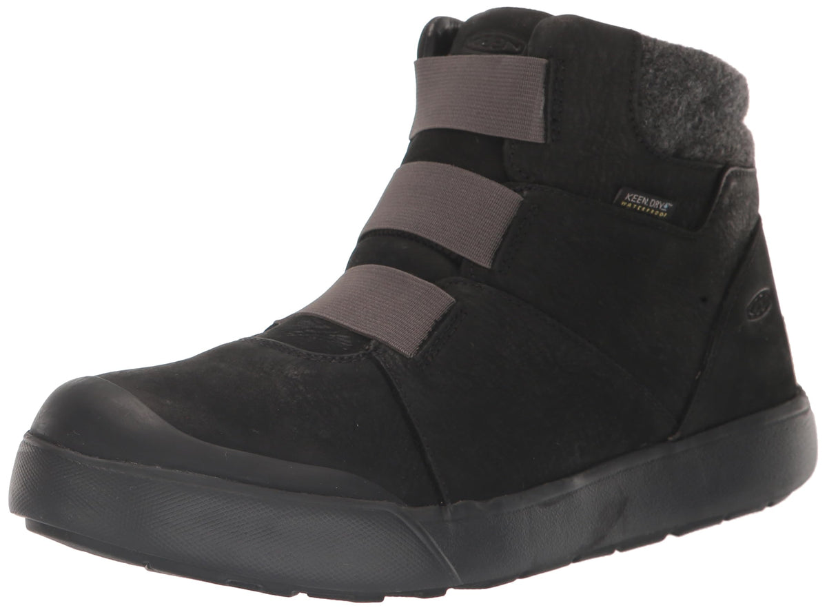 KEEN Women's Elle Winter Mid Height Insulated Waterproof Pull On Ankle Boots, Black/Magnet, 9 Medium US