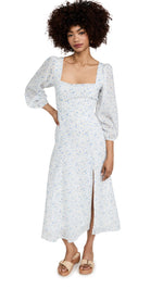 ASTR the label Women's Audette Dress, Blue White Ditsy, XS