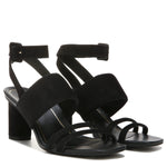 Vionic Women's Garnet Yasmin Strappy Heel Sandal-Supportive Ladies Leather Heels That Include Three-Zone Comfort with Orthotic Insole Arch Support, Black 9 Medium