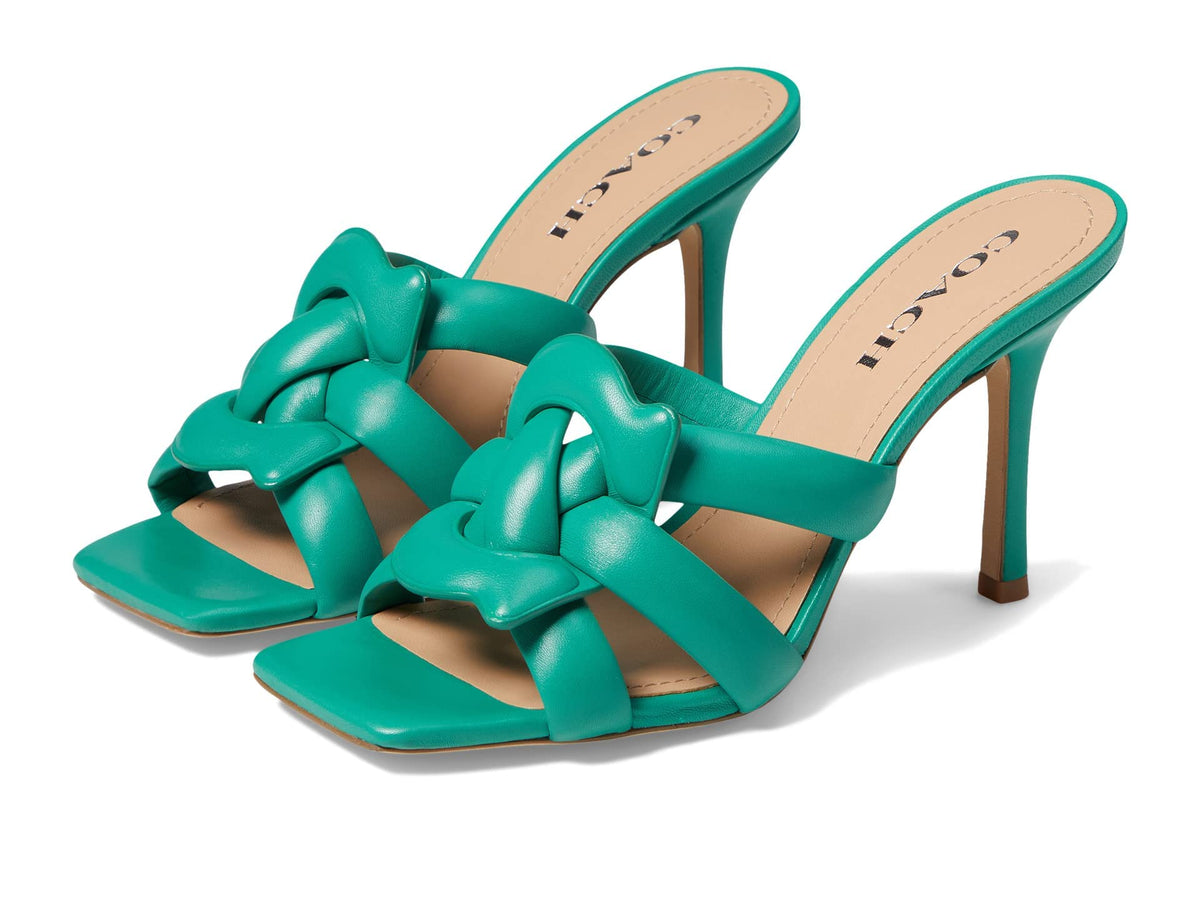 Coach Kellie Leather Sandal Bright Green 8 B (M)
