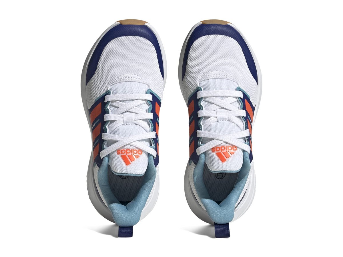 adidas® Kids Fortarun 2.0 Running Shoes – Ideal for Play and Walk – Textile Construction – Round Toe White/Solar Red/Victory Blue 3.5 Big Kid M