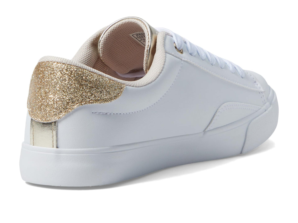 POLO RALPH LAUREN Girl's Theron V (Big Kid) White Smooth Pu/Gold Metallic/Glitter/Gold Pony Player 6 Big Kid M