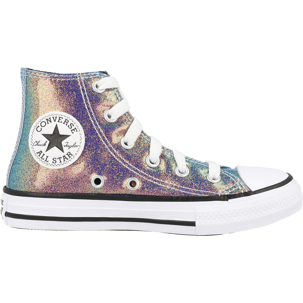 Converse Chuck Taylor All Star Hi Iridescent Glitter White/Black Synthetic 4½ US Junior